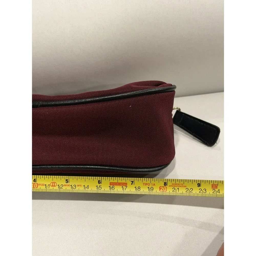 Victoria's Secret Small Maroon/Gold Travel Makeup Bag Case Cosmetic Bag  8